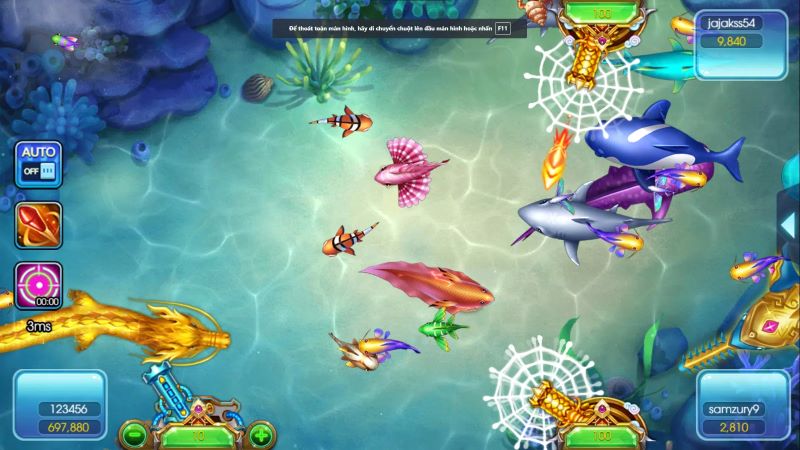 Game bắn cá có giao diện sắc nét, bắt mắt tại Thiên đường trò chơi