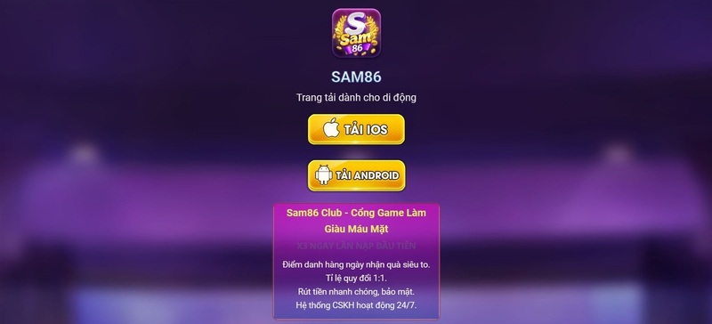 Hướng dẫn cách tải app game Sam86 về điện thoại